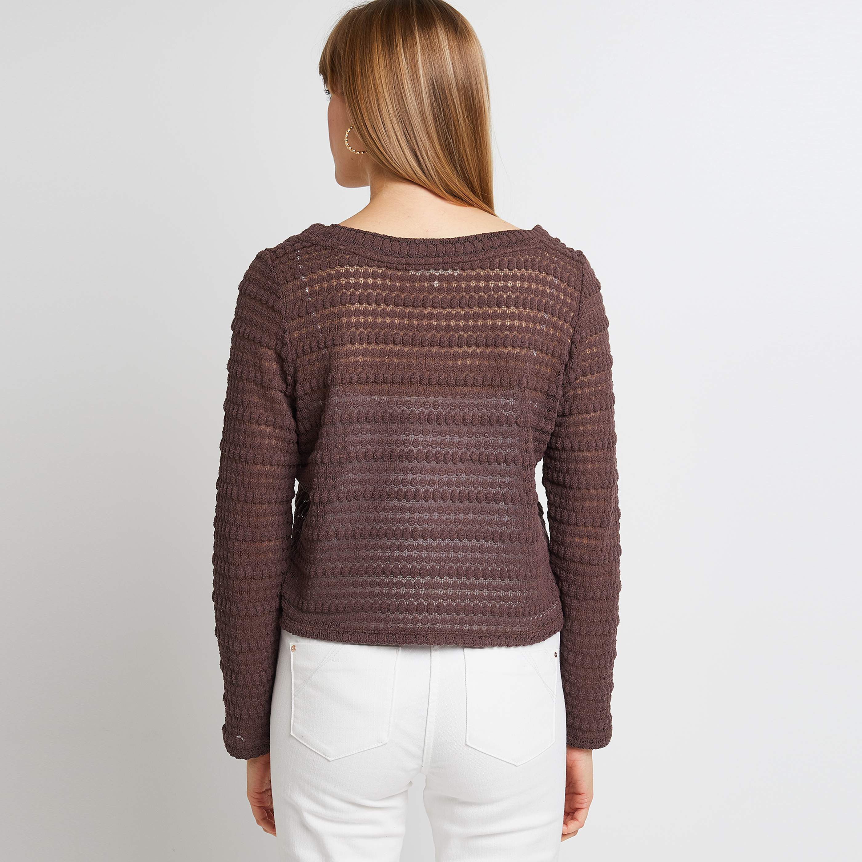 Gilet en maille femme - MARRON