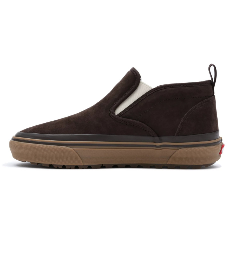 Tênis Vans UA Mid Slip MTE-1 de couro, cor bordô