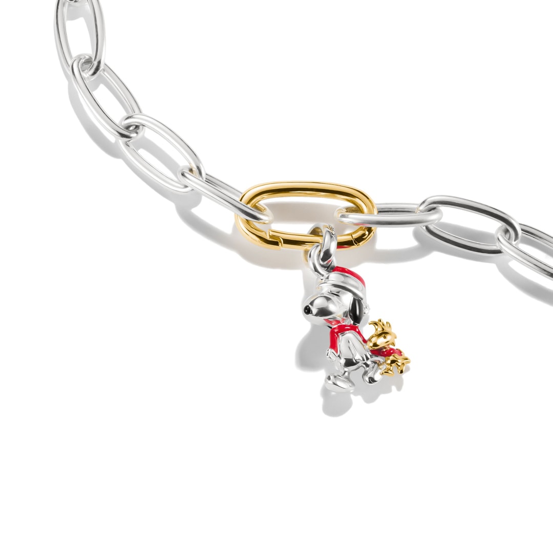 Thomas Sabo Charm-Anhänger mit Perle Snoopy & Woodstock Santa Edition PEANUTS Connect Vergoldung