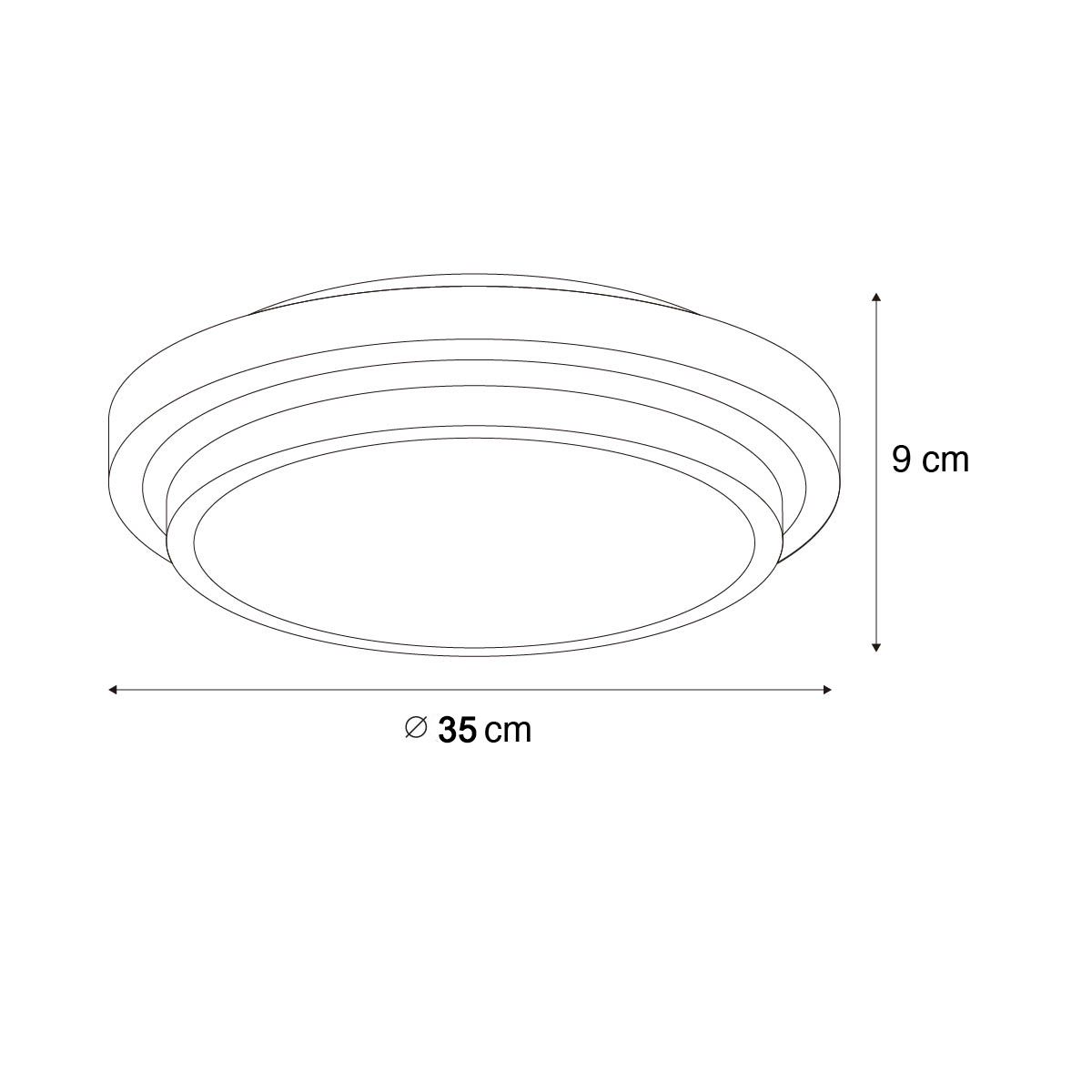Moderne plafondlamp zwart met wit 35 cm IP44 - Walden