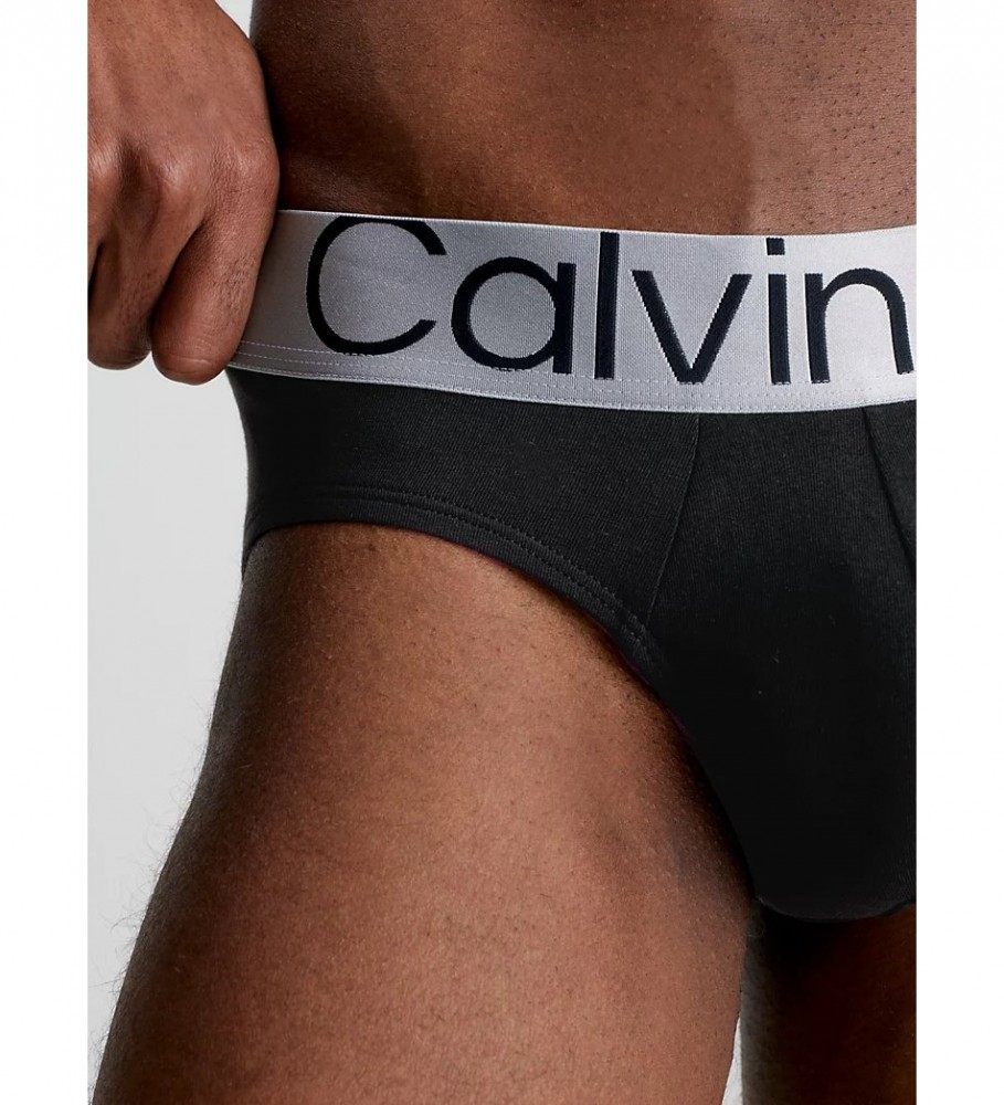 Conjunto de 3 Calcinhas Calvin Klein Steel Cotton pretas