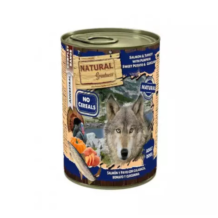 Natural Greatness Salmão e Peru em Lata para Cães