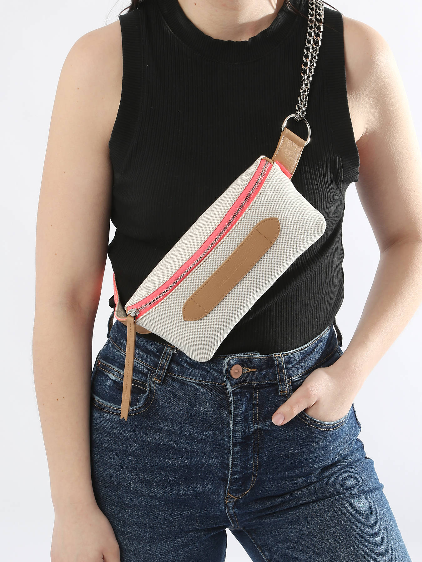 Sac ceinture Coachella textile et cuir MARIE MARTENS