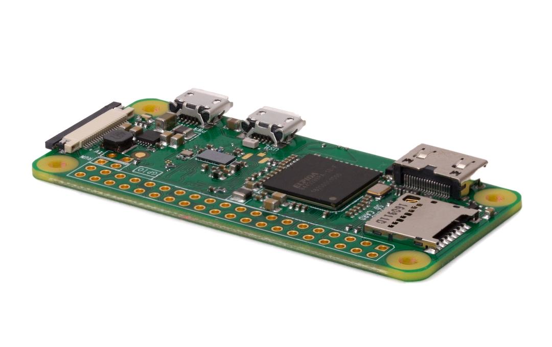 Entwicklerboard Raspberry Pi Zero W 512 MBMikrocontroller-Board mit 512 MB RAM, WLAN und BT