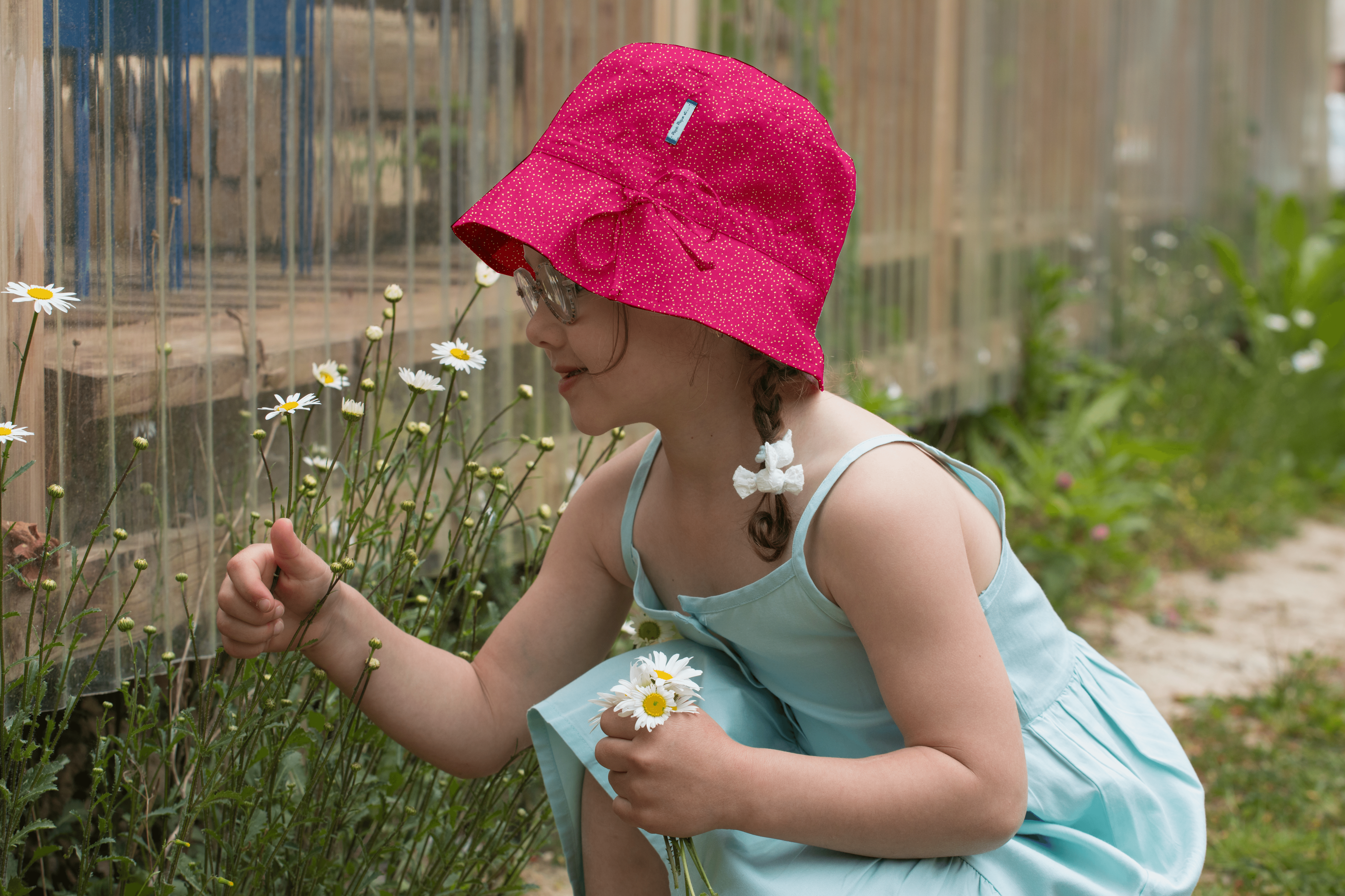 Chapeau De Soleil Enfant Fuchsia Pailleté