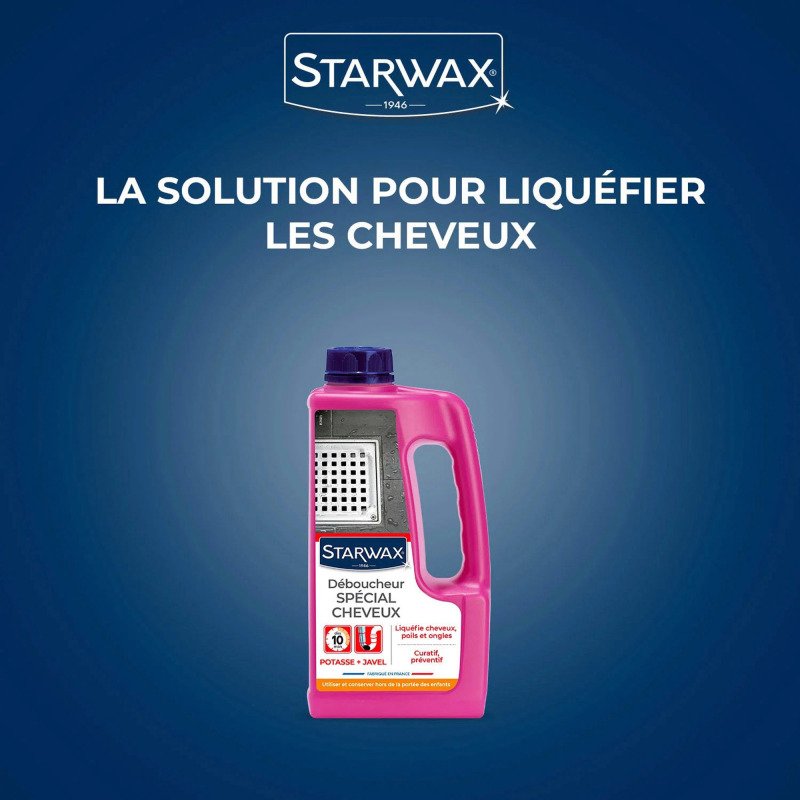 Déboucheur canalisations Spécial Cheveux Starwax - Bidon de 900 ml