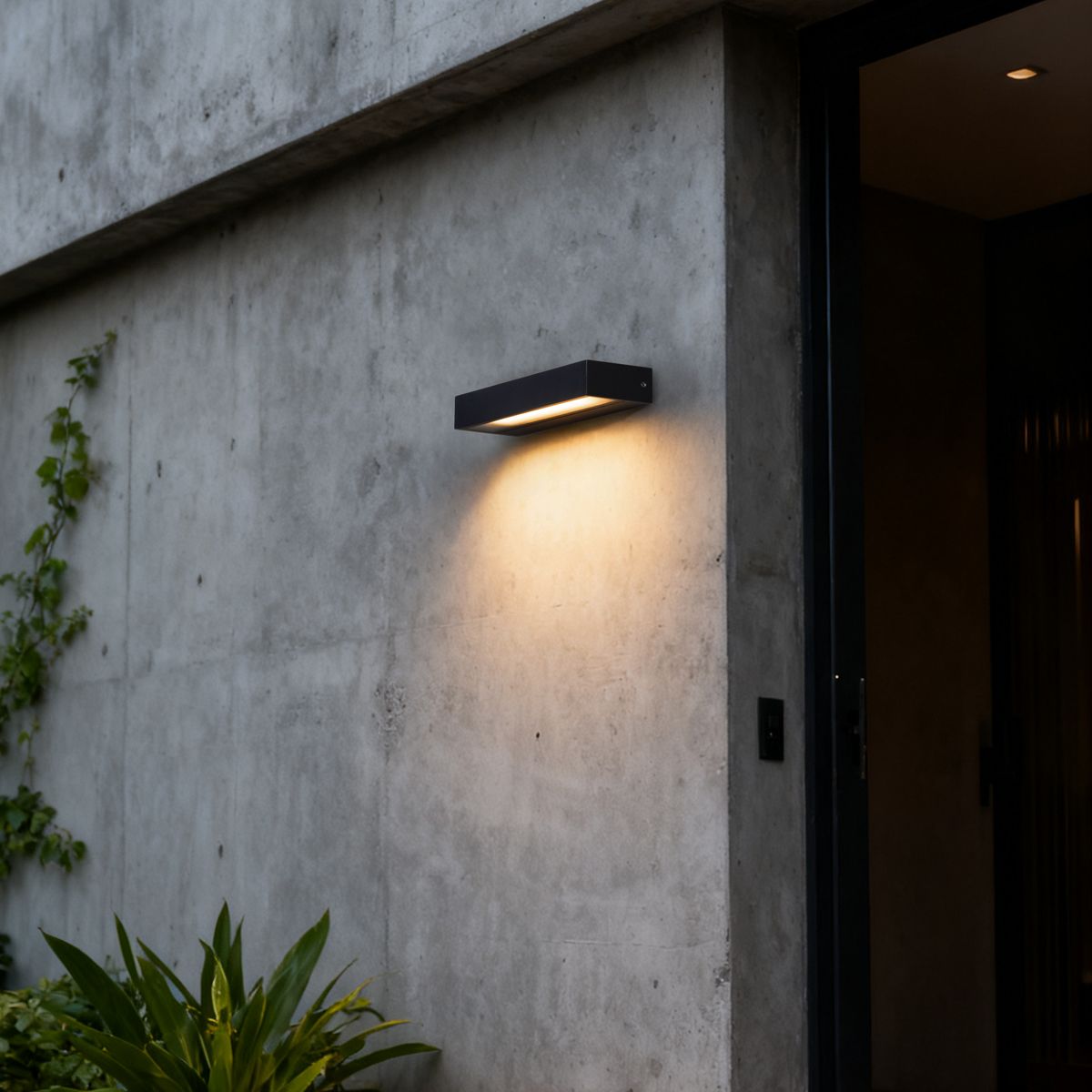 Moderne wandlamp zwart incl. LED IP65 - Hannah