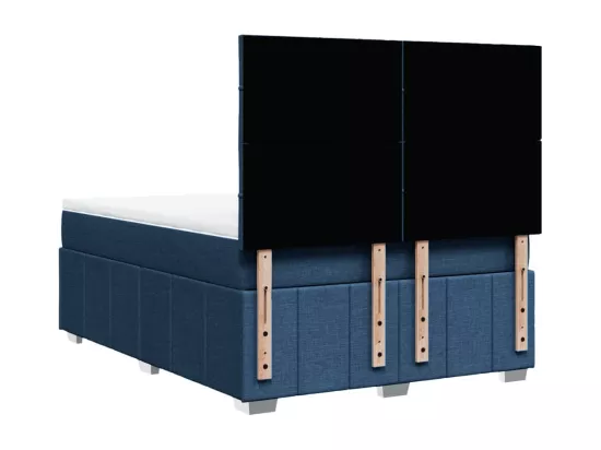 Sommier tapissier avec matelas Bleu 160x200 cm Tissu