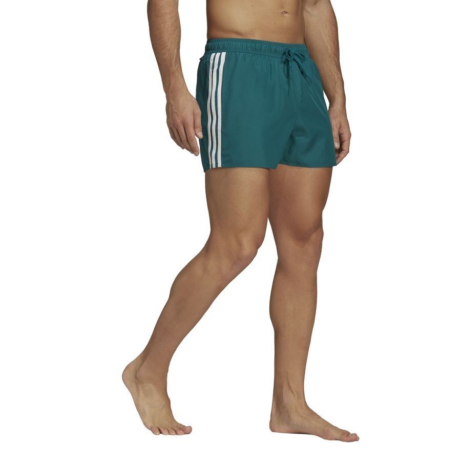 adidas Short de Bain Classic 3-Stripes - Vert/Blanc