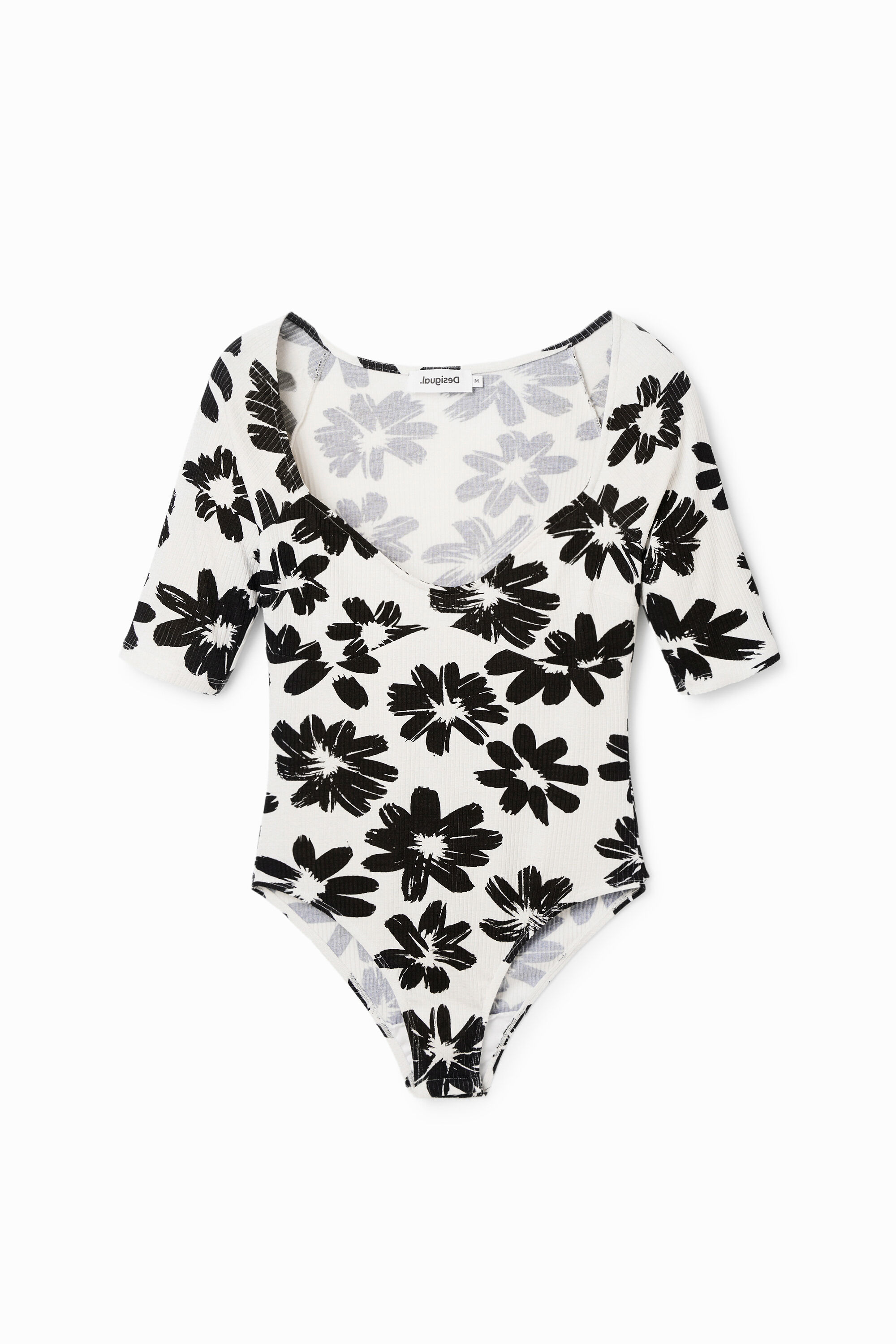 Body tissu côtelé fleurs