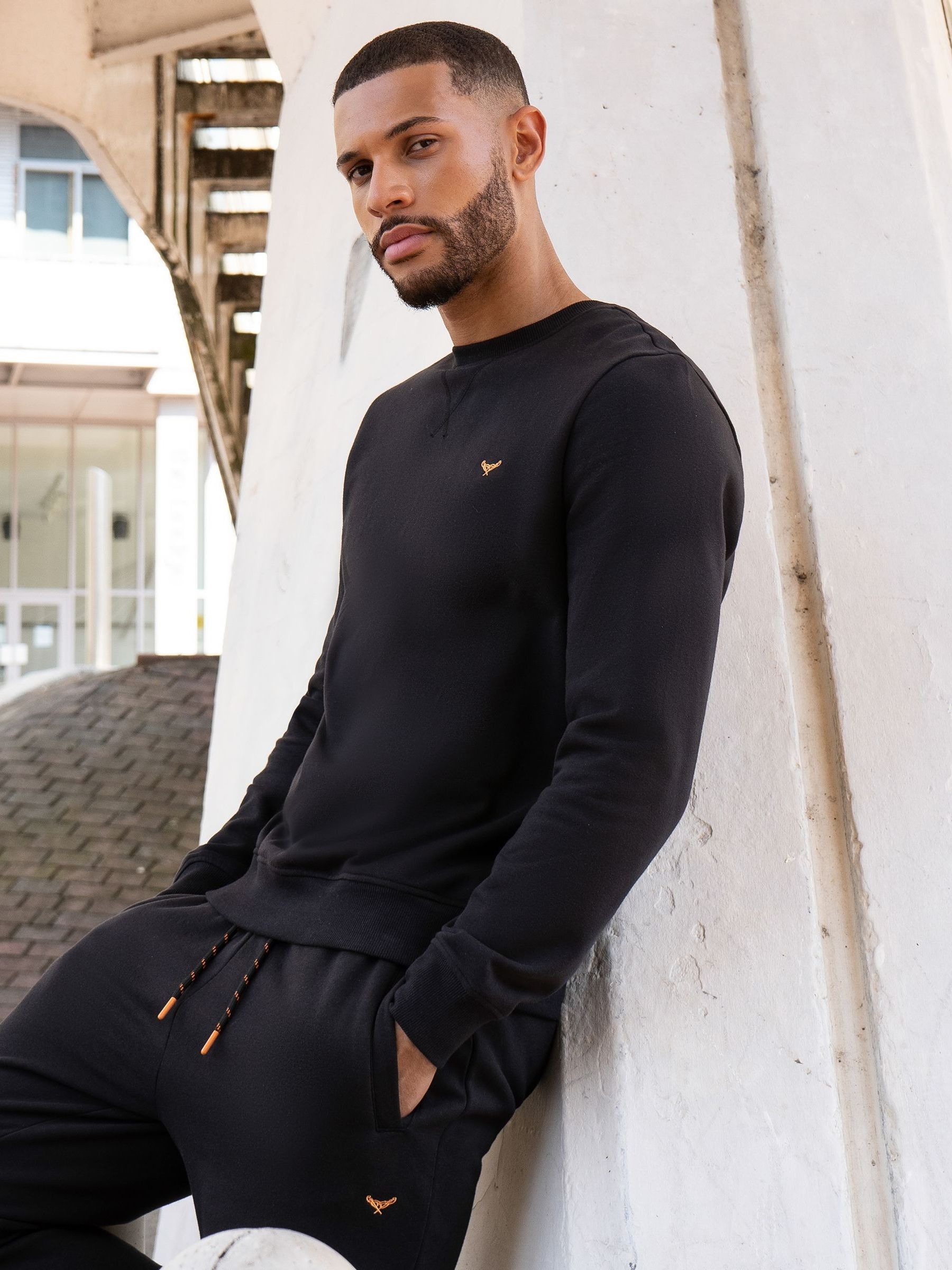 Zwart - Ronde hals - Threadbare sweatshirt met ronde hals