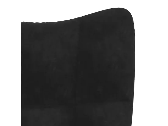Chaise à bascule avec repose-pied Noir Velours