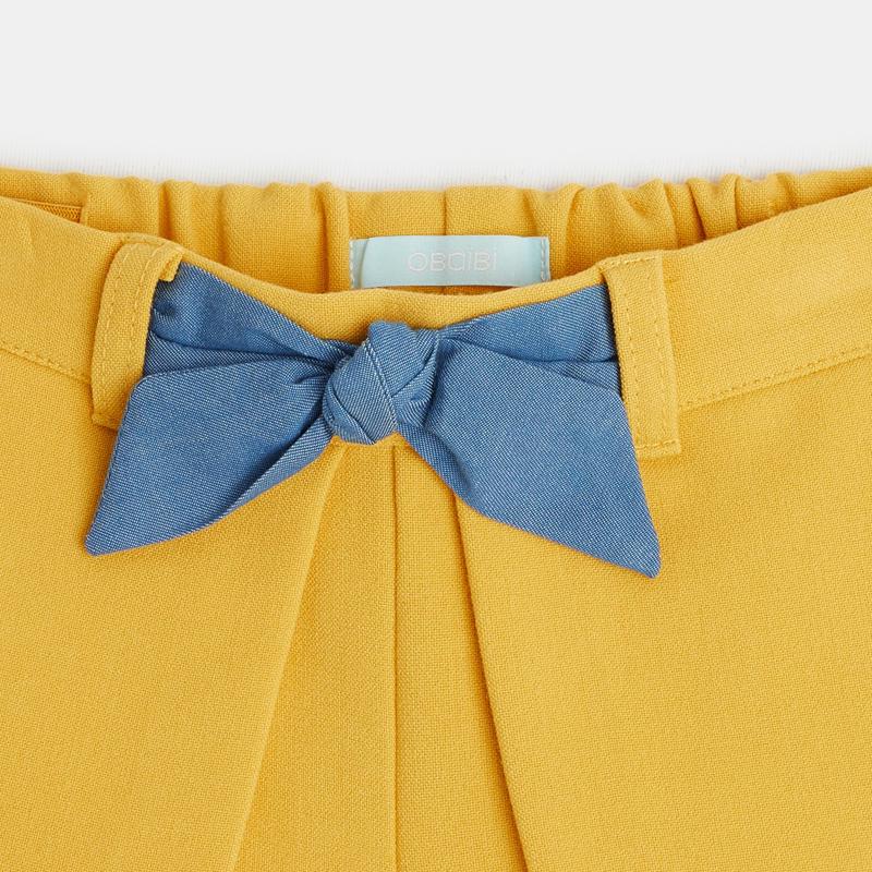 Short à pans effet jupe jaune bébé fille Jaune