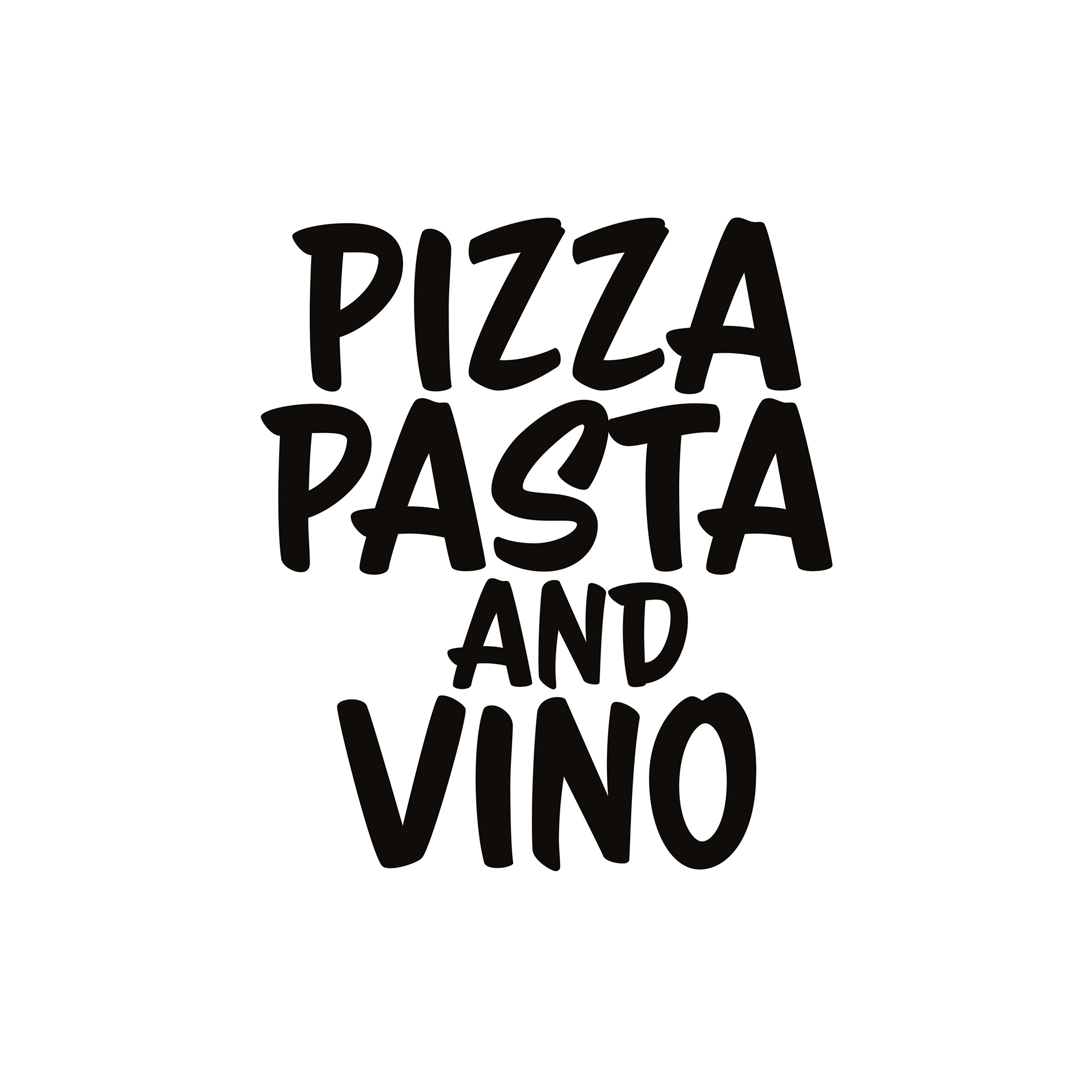 Gerahmtes Bild PIZZA, PASTA AND VINO - 40x50 cm