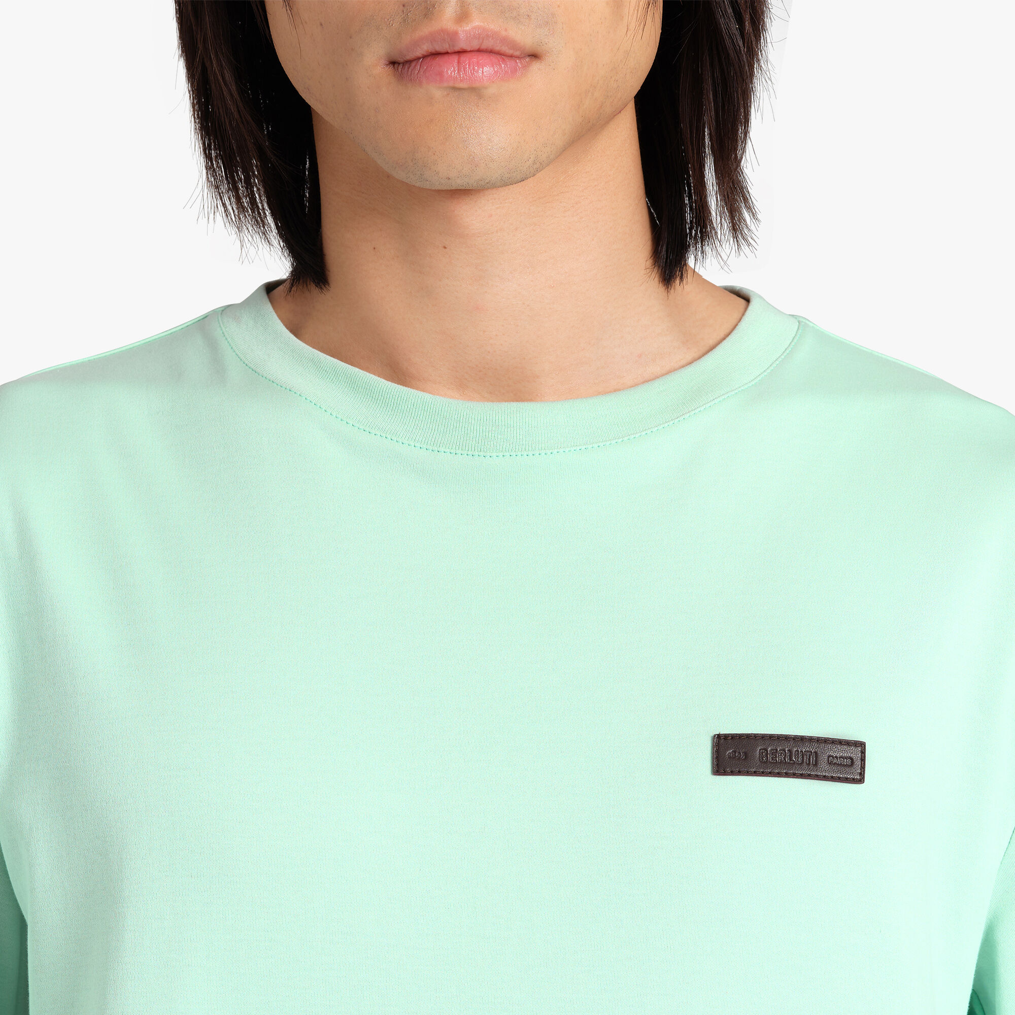 T-Shirt Avec Detail En Cuir