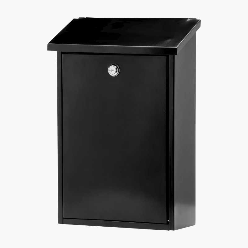 Postkasse med lås, svart