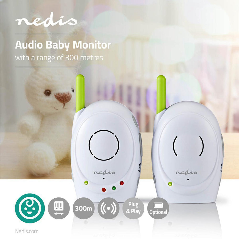Køb Nedis White/Green Wireless Babyalarm