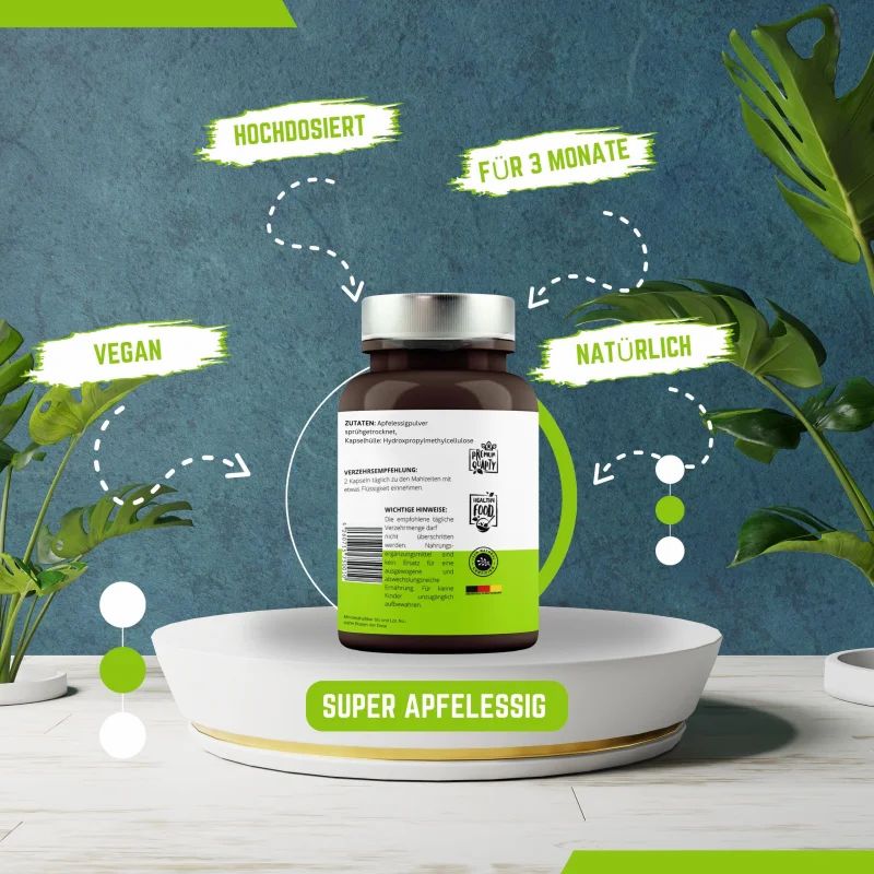 Apfelessig Kapseln hochdosiert - apple vinegar cidar von VitaminFuchs
