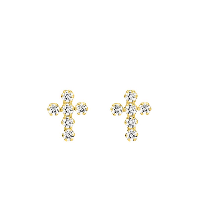 Boucles d'oreilles femme - Oxyde de zirconium - Or 18 Carats