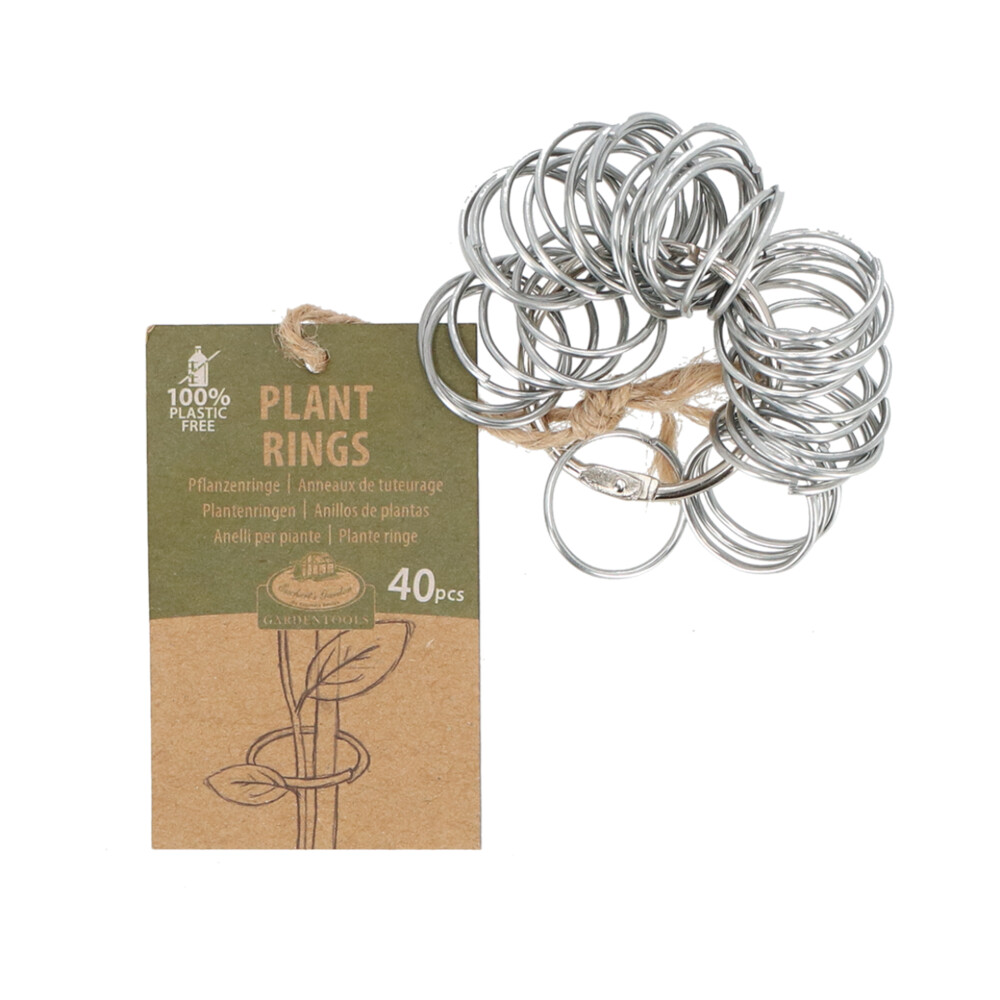 Esschert Design Metalen Plantenringen Zilver40 stuks