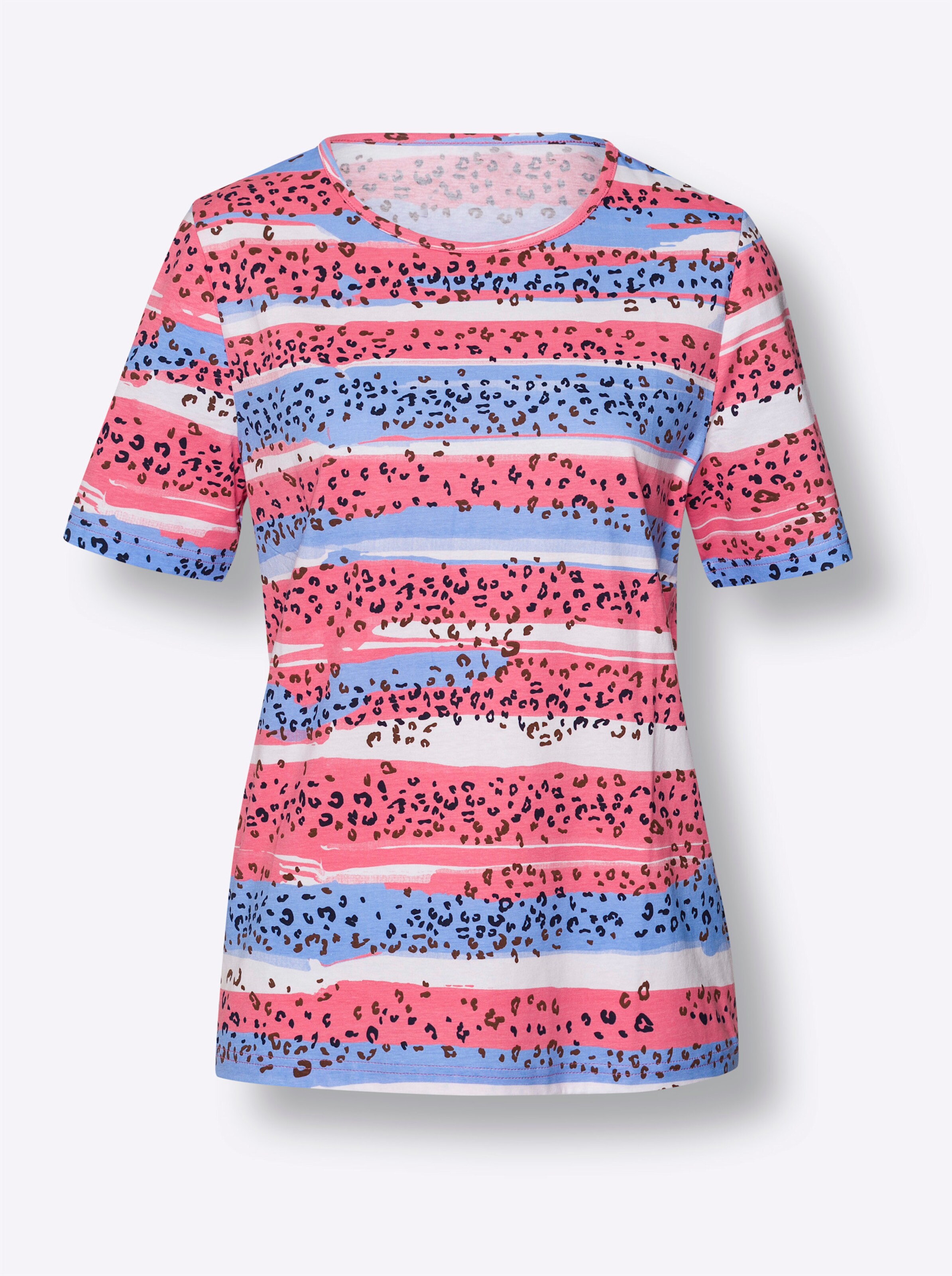 Doppelpack Shirts in himmelblau-flamingo-bedruckt + nachtblau