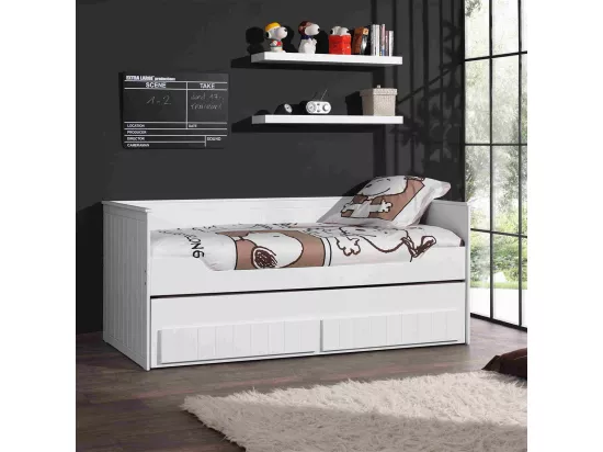 CLEO - Pack Lit Gigogne 90x200cm à Tiroirs avec Sommier