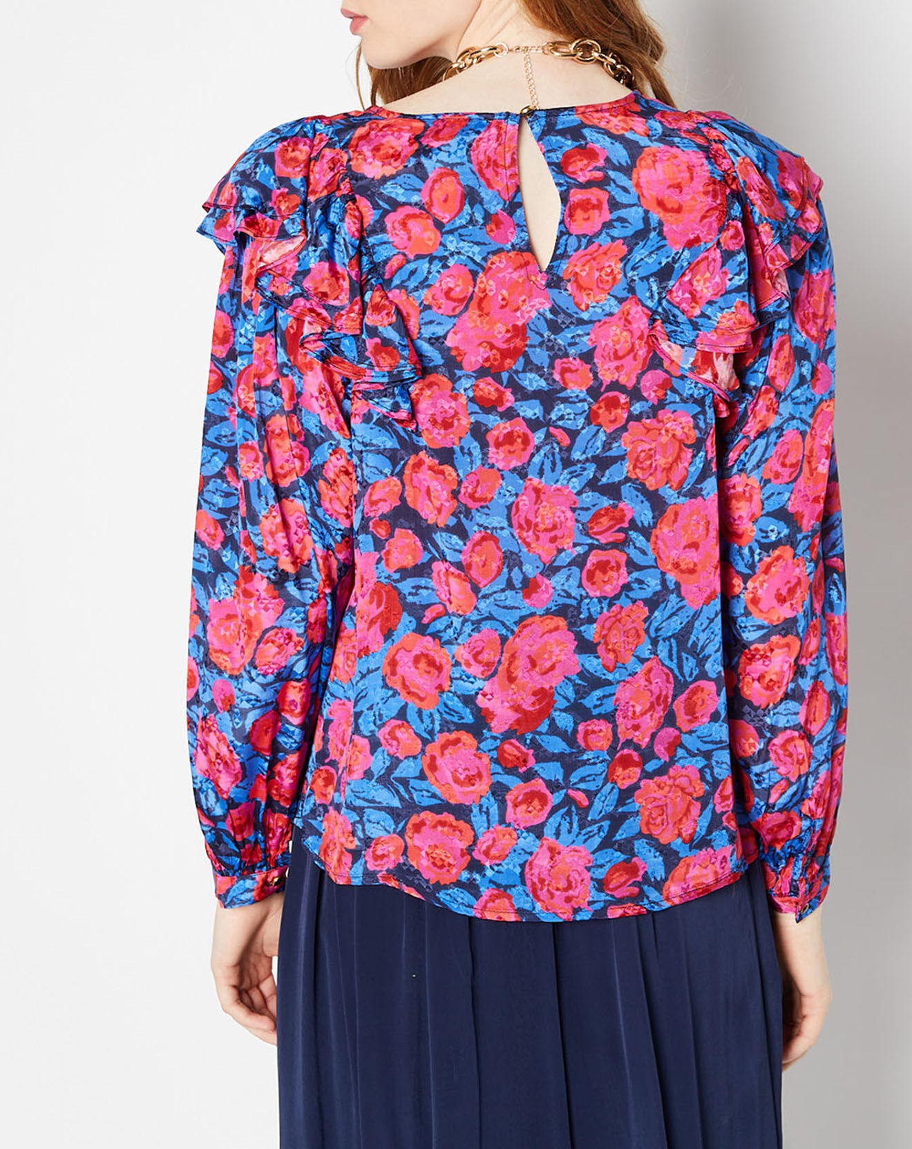La Petite Etoile Blouse satinée Lexa rose/bleu
