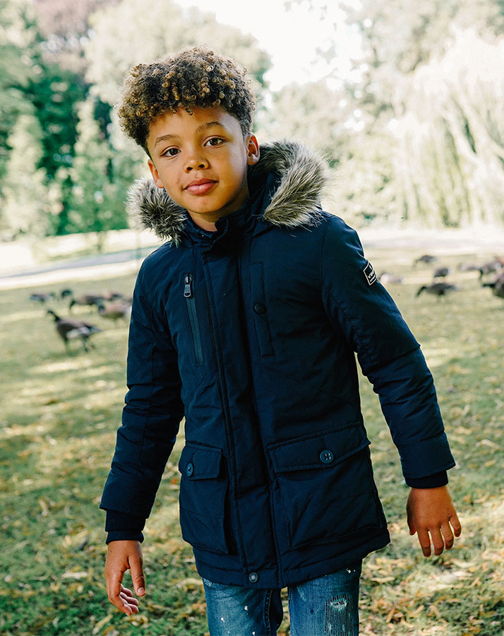 Winterjacke TAHA mit Kunstfellbesatz in midnight blue