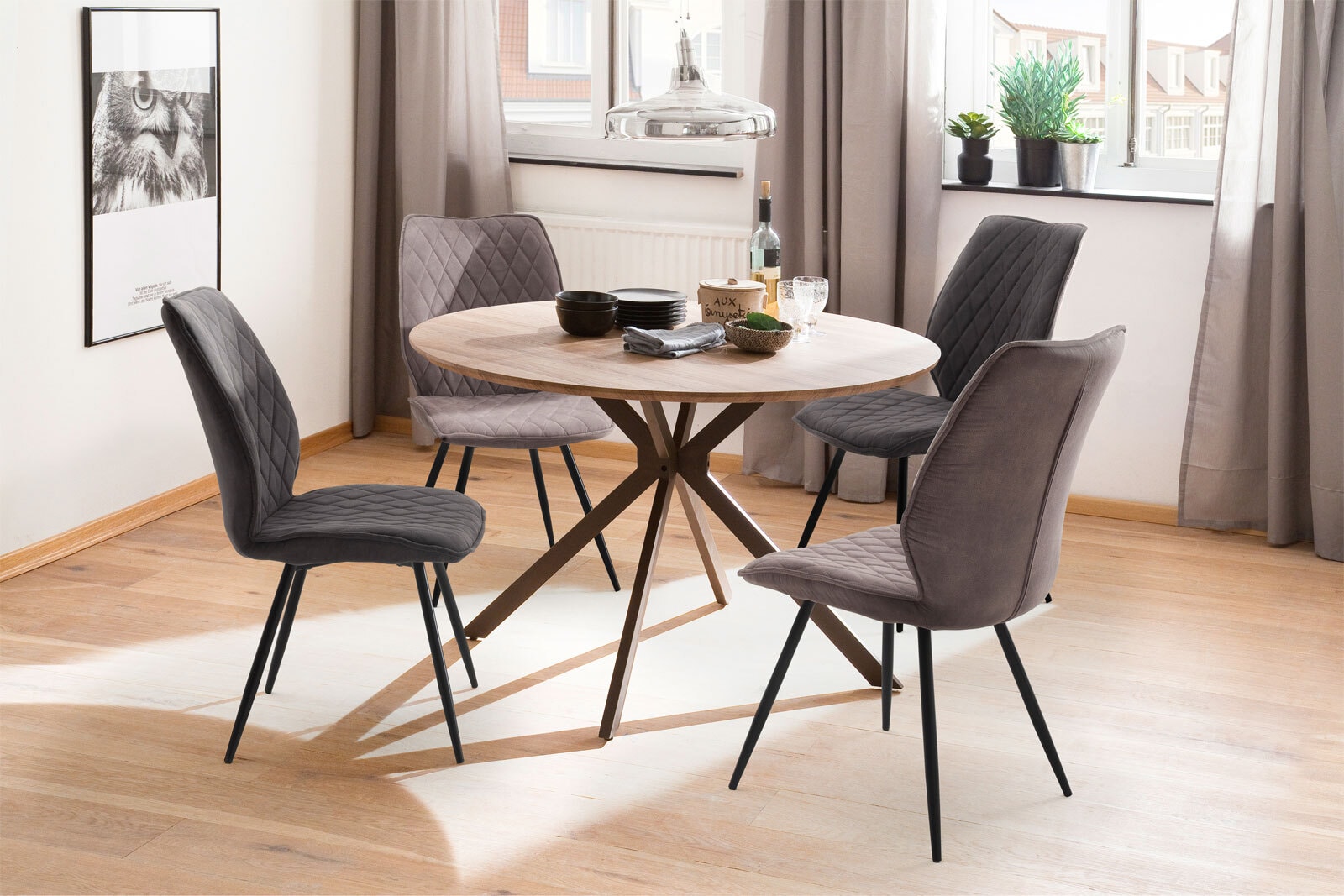 Polsterstuhl MILLER 2er Set beige