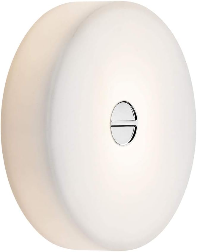Flos Mini Button EU DIFF VETRO/Opal, Glas, weiß, 14x4,6cm