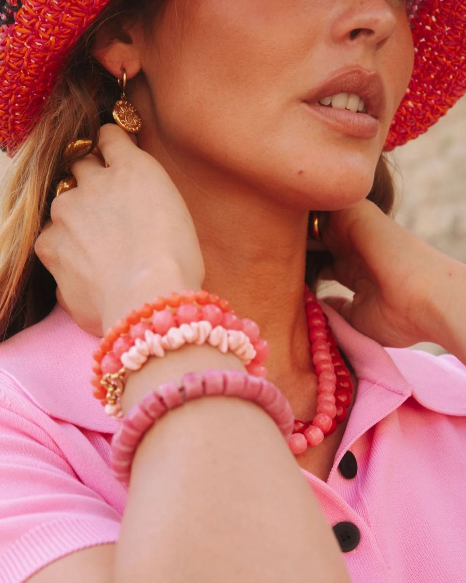 Bonnie Studios William Neon Roze Armband