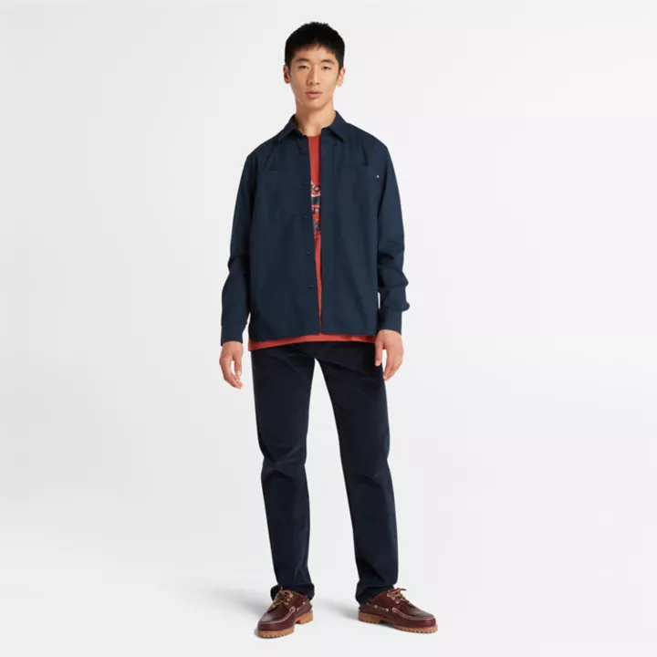 Chemise en coton Windham pour homme en bleu marine