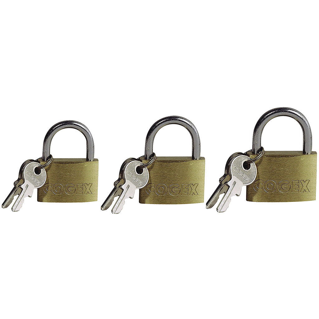 Lot de 3 cadenas et 2 clefs 25, 30 et 40mm