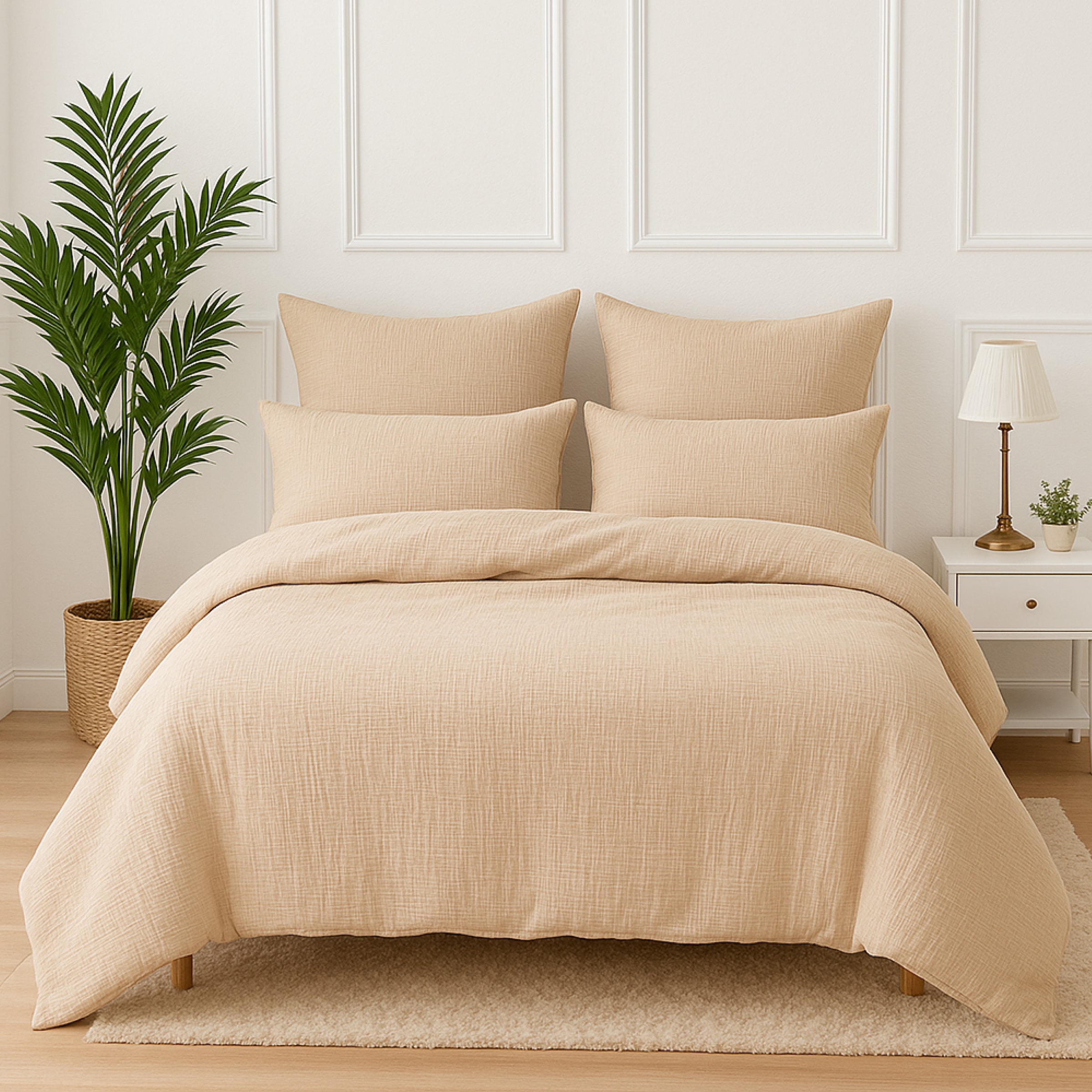 Wolkenfeld Bettwäsche »Wolkenfeld Premium Musselin mit Reissverschluss« 2 tlg. aus 100% Baumwolle – Atmungsaktiv & Weich – inkl. Kissenbezug 80x80