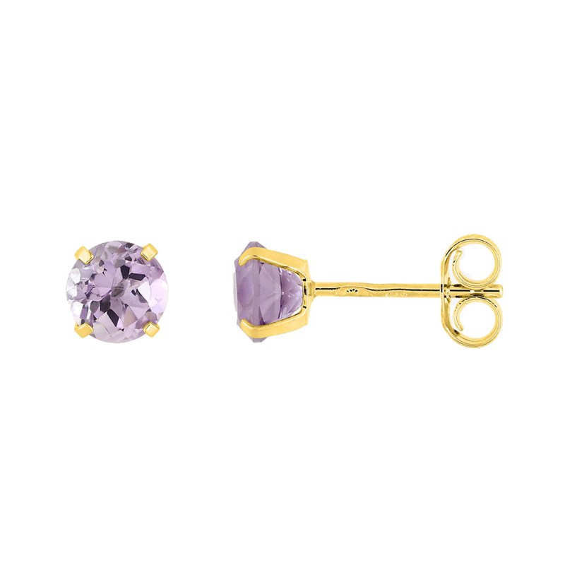 Boucles d'oreilles enfant - améthyste - Or 9 Carats