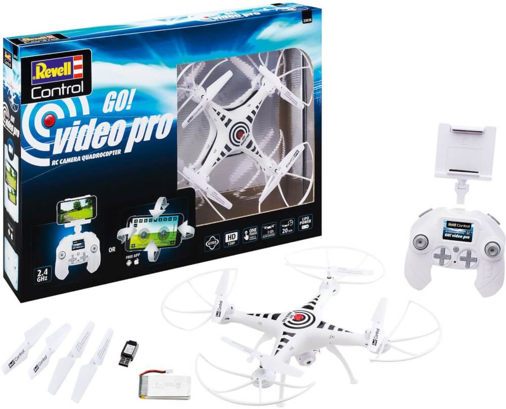 RC Kamera Quadrocopter  Go! Video Pro, Revell Control Ferngesteuerte Drohne