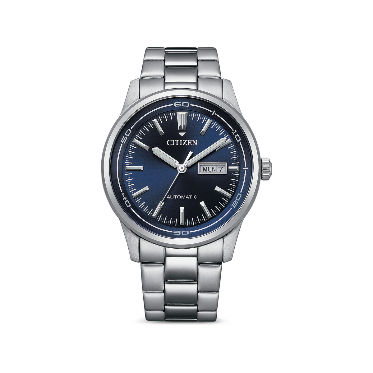 Montre CITIZEN platform sporty elegant homme automatique bracelet acier gris