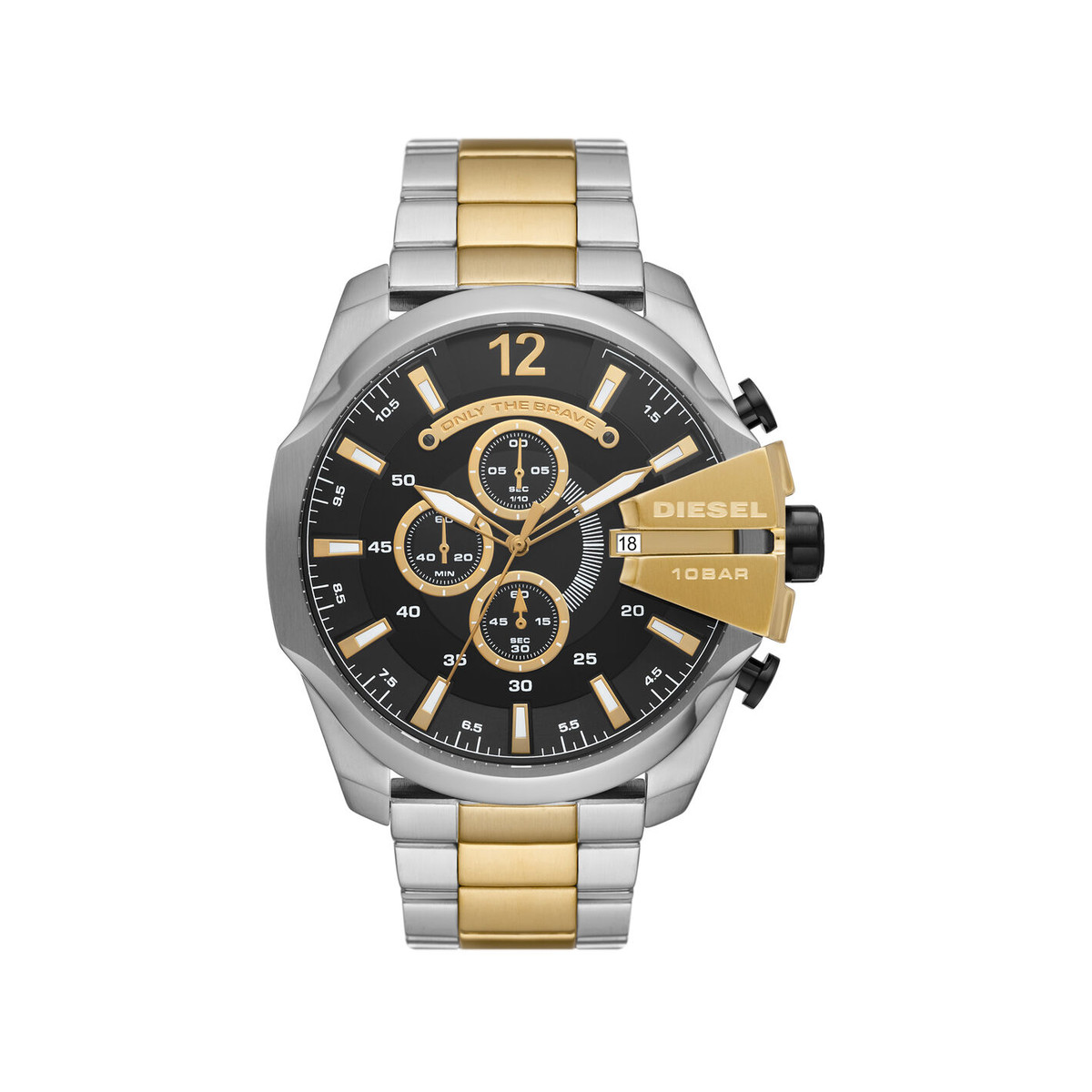 Montre DIESEL Mega Chief homme chronographe acier bicolore