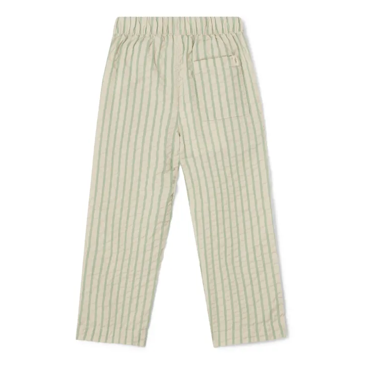 garbo&friends Pantalon Rayé Seersucker Enfant | Vert