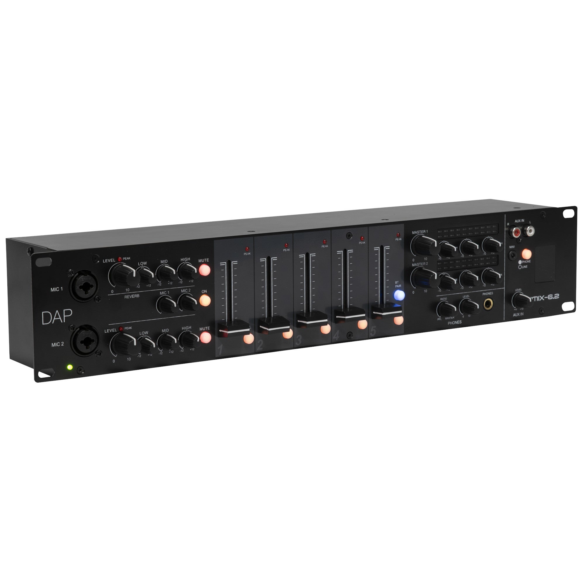 DAP IMIX-6.2 7 kanaals rack mixer met 2 zones