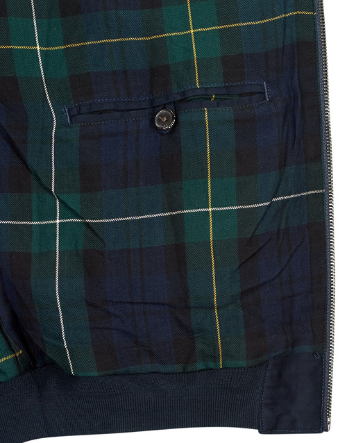 Polo Ralph Lauren - BLOUSON ZIPPE EN SERGE DE COTON AVEC DOUBLURE TARTAN Marino