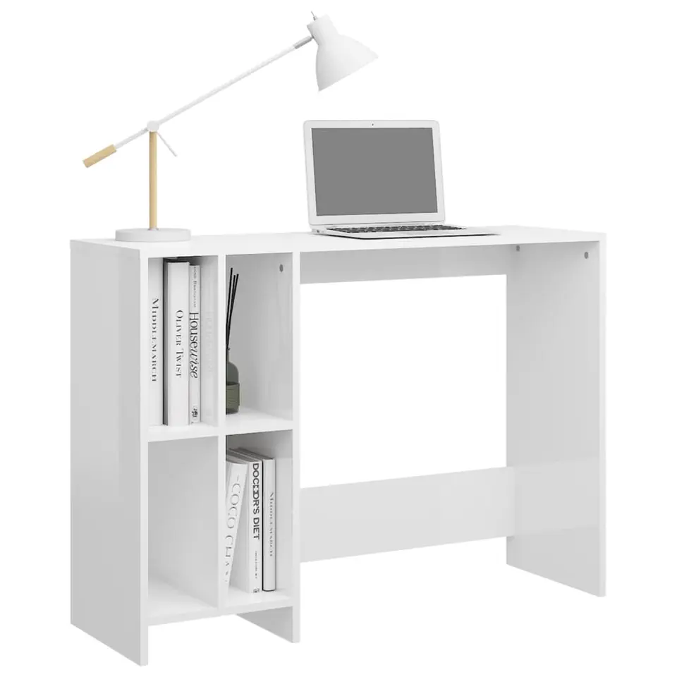vidaXL - Bureau - Wit - Bewerkt hout