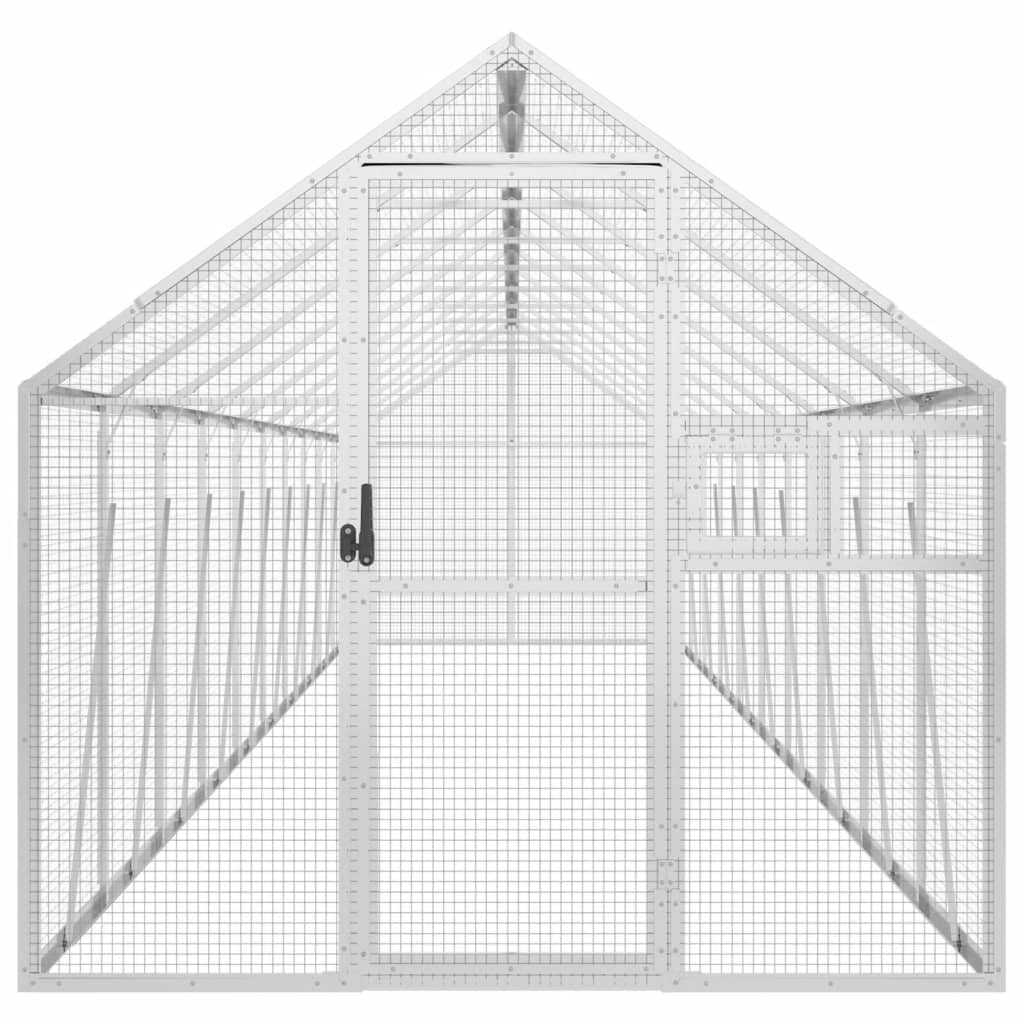 Gaiola para pássaros em alumínio vidaXL, prata, 1,79 x 10 x 1,85 m