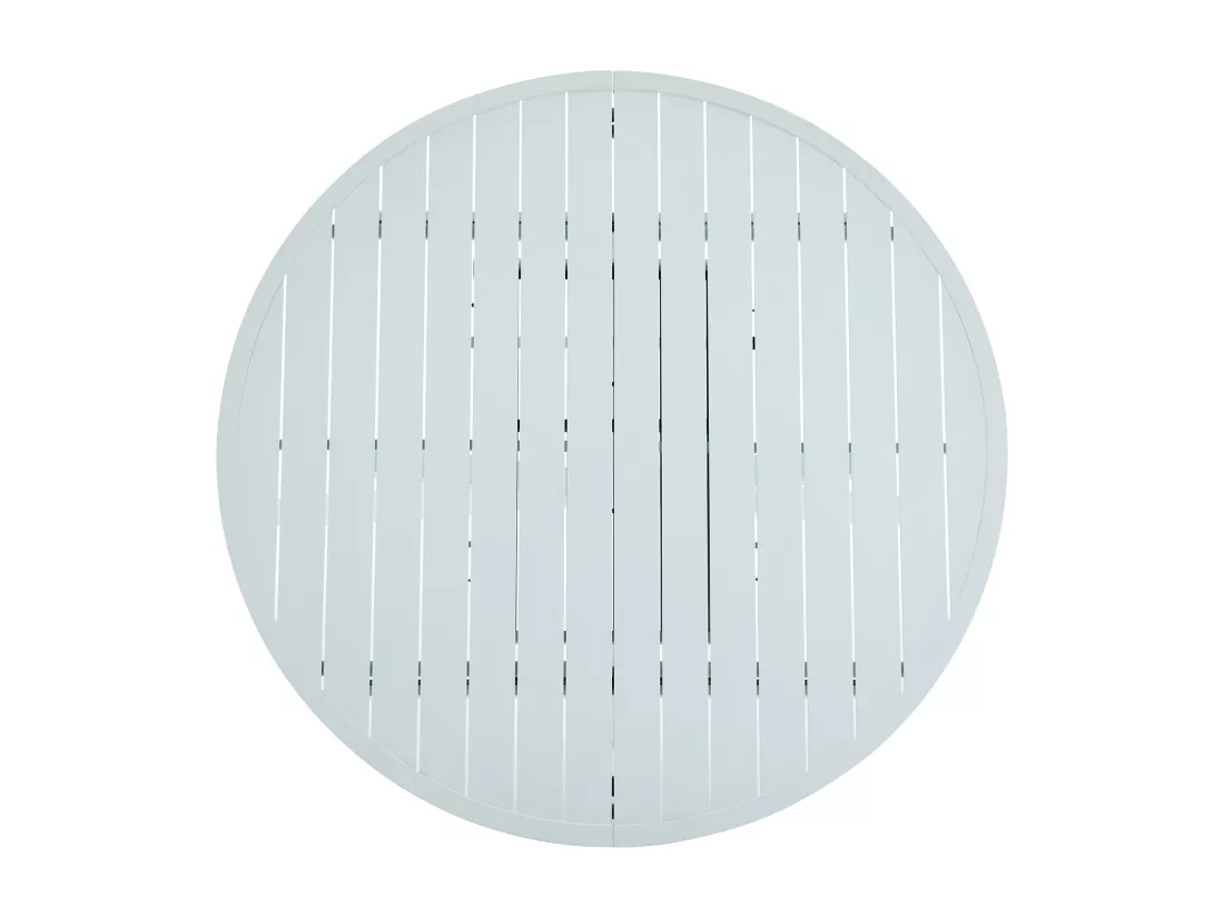 Table de jardin ronde extensible en aluminium L.150/200 cm - Blanc - YOHA de MYLIA