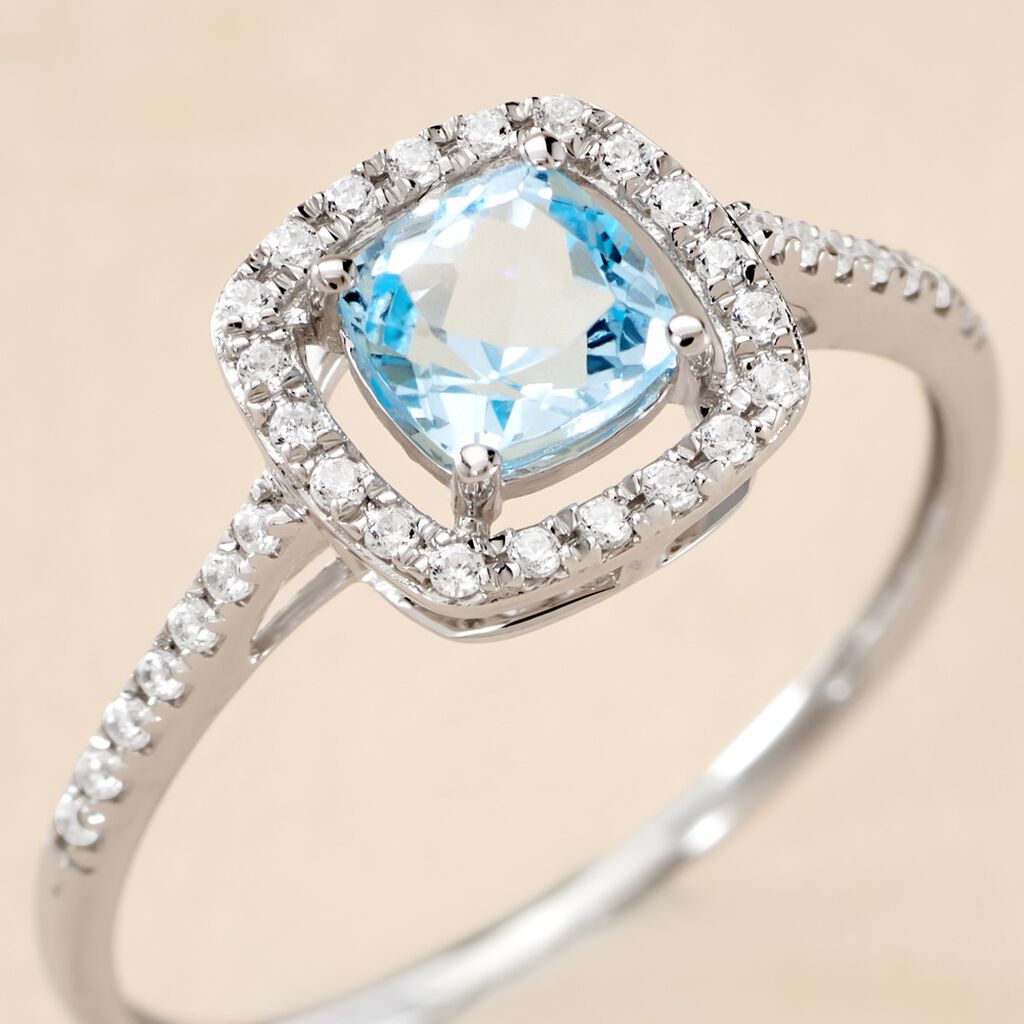 Bague Adrienna Or Blanc Topaze Oxyde De Zirconium