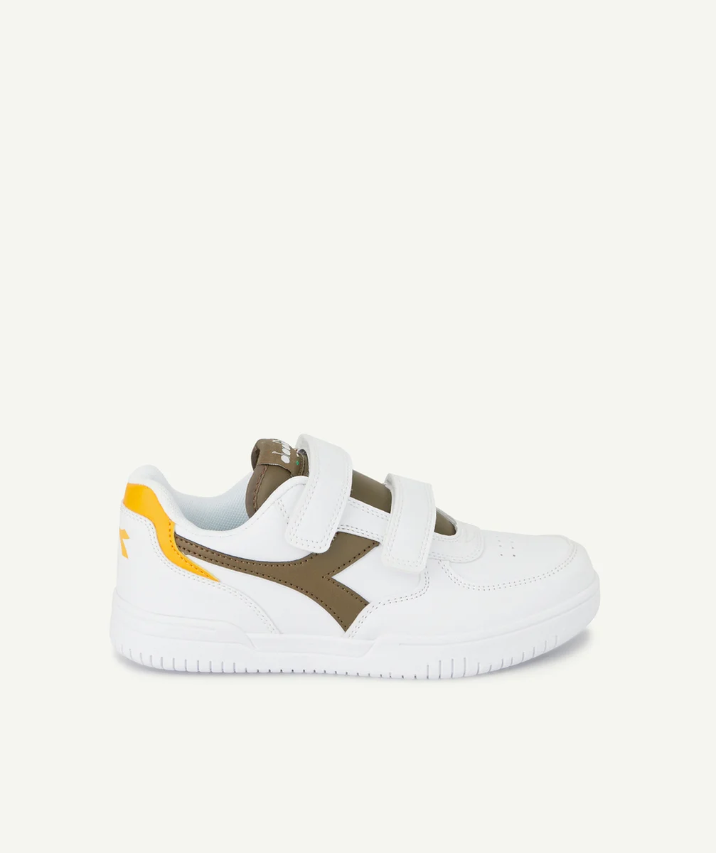 DIADORABASKETS BLANCHES KAKI ET ORANGE GARÇON