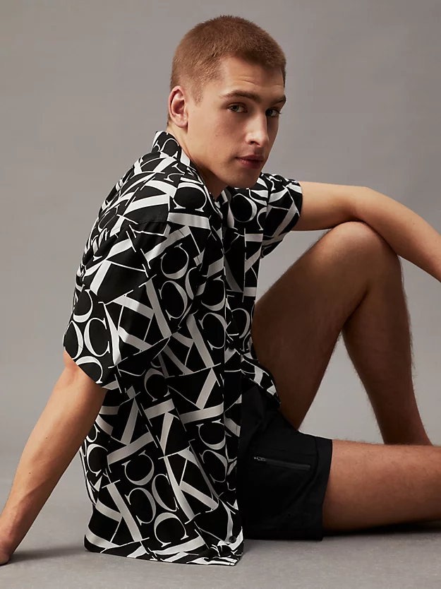 Camisa de praia estampada - Monograma CK