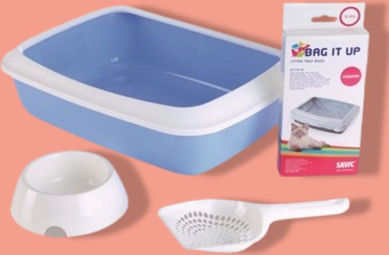 Savic - Kitten Kattenbak Iriz Startset Blauw / Wit