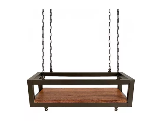 Etagère suspendue au plafond FLOWERS MARRON longueur 55 cm avec chaînes pour jardin vertical fleurs par Yelloo
