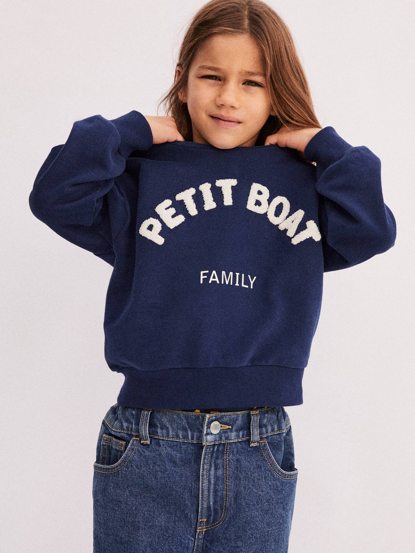 Moletom infantil PETIT BATEAU em algodão orgânico, azul